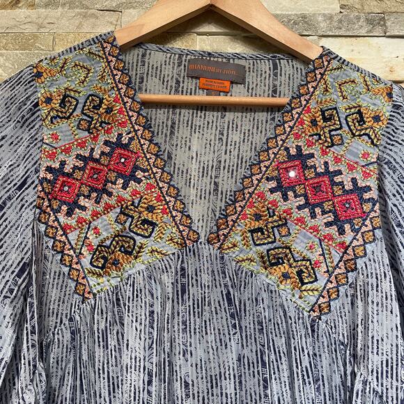 Bhanuni by Jyoti Embroidered Dress | Boho Peasant Style, Silky Viscose NWOT, S - Picture 3 of 8